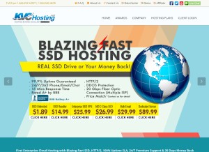 How kvchosting.com looks like on a tablet such as an iPad.