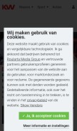 How kw.be looks like on a mobile device such as an iPhone.