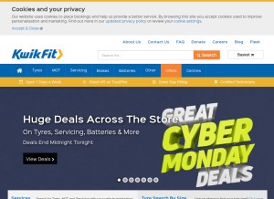 How kwik-fit.com looks like on a tablet such as an iPad.