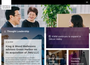How kwm.com looks like on a tablet such as an iPad.