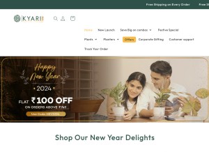 How kyari.co looks like on a tablet such as an iPad.