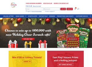 How kylottery.com looks like on a tablet such as an iPad.