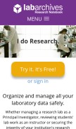 How labarchives.com looks like on a mobile device such as an iPhone.