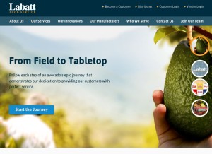 How labattfood.com looks like on a tablet such as an iPad.