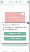 How labellecarte.com looks like on a mobile device such as an iPhone.