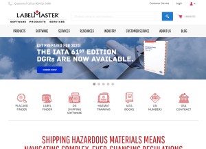 How labelmaster.com looks like on a tablet such as an iPad.