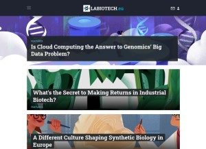 How labiotech.eu looks like on a tablet such as an iPad.