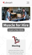 How laborjack.com looks like on a mobile device such as an iPhone.