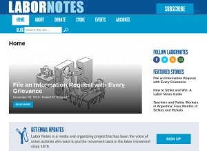 How labornotes.org looks like on a tablet such as an iPad.