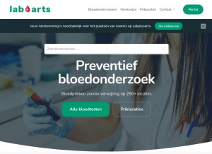 How labplusarts.nl looks like on a tablet such as an iPad.