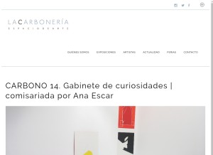 How lacarboneria.net looks like on a tablet such as an iPad.