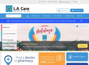 How lacare.org looks like on a tablet such as an iPad.