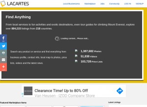 How lacartes.com looks like on a tablet such as an iPad.