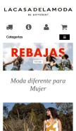 How lacasadelamoda.es looks like on a mobile device such as an iPhone.