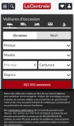 How lacentrale.fr looks like on a mobile device such as an iPhone.