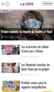 How lacote.ch looks like on a mobile device such as an iPhone.