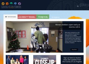 How lacounty.gov looks like on a tablet such as an iPad.