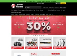 How lacrossemonkey.com looks like on a tablet such as an iPad.