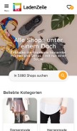 How ladenzeile.de looks like on a mobile device such as an iPhone.