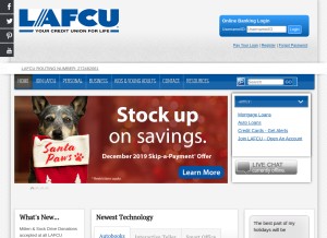 How lafcu.com looks like on a tablet such as an iPad.