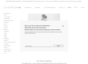 How lagarconne.com looks like on a tablet such as an iPad.