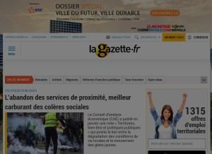 How lagazettedescommunes.com looks like on a tablet such as an iPad.