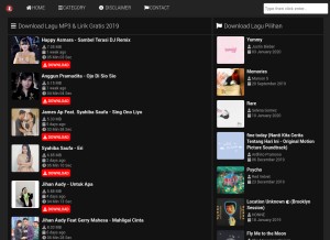 How lagumusik.net looks like on a tablet such as an iPad.