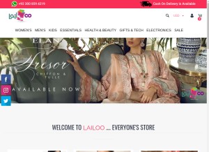 How lailoo.com looks like on a tablet such as an iPad.