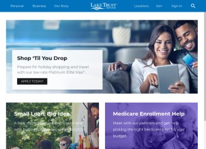 How laketrust.org looks like on a tablet such as an iPad.