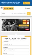 How lalpathlabs.com looks like on a mobile device such as an iPhone.