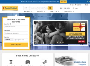 How lalpathlabs.com looks like on a tablet such as an iPad.