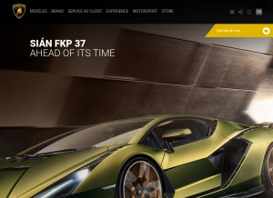 How lamborghini.com looks like on a tablet such as an iPad.