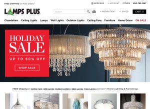 How lampsplus.com looks like on a tablet such as an iPad.