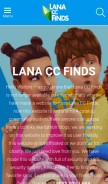 How lana-cc-finds.com looks like on a mobile device such as an iPhone.