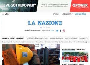 How lanazione.it looks like on a tablet such as an iPad.