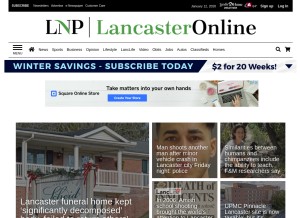 How lancasteronline.com looks like on a tablet such as an iPad.