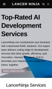 How lancerninja.com looks like on a mobile device such as an iPhone.
