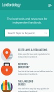 How landlordology.com looks like on a mobile device such as an iPhone.