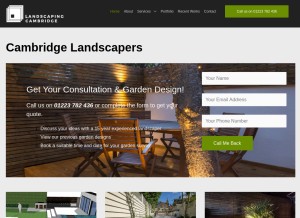 How landscaping-cambridge.com looks like on a tablet such as an iPad.