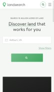 How landsearch.com looks like on a mobile device such as an iPhone.