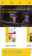 How langenscheidt.com looks like on a mobile device such as an iPhone.