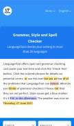 How languagetool.org looks like on a mobile device such as an iPhone.