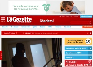 How lanouvellegazette.be looks like on a tablet such as an iPad.