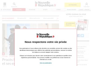 How lanouvellerepublique.fr looks like on a tablet such as an iPad.