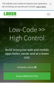 How lansa.com looks like on a mobile device such as an iPhone.