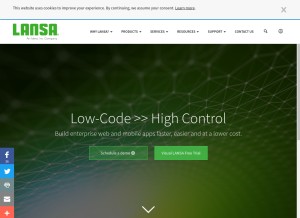 How lansa.com looks like on a tablet such as an iPad.