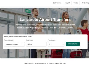 How lanzaroteairporttransfers.co.uk looks like on a tablet such as an iPad.