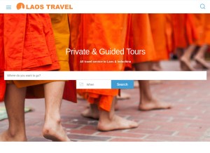 How laostravel.com looks like on a tablet such as an iPad.