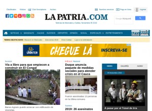 How lapatria.com looks like on a tablet such as an iPad.
