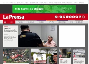 How laprensa.hn looks like on a tablet such as an iPad.